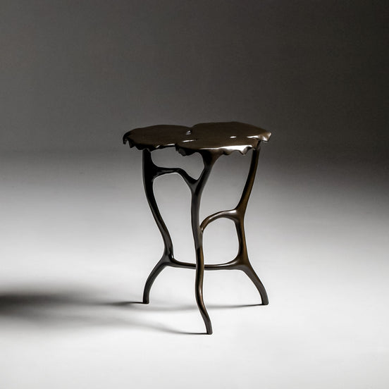 Dali Side Table by Noto Atelier, dark verdigris bronze