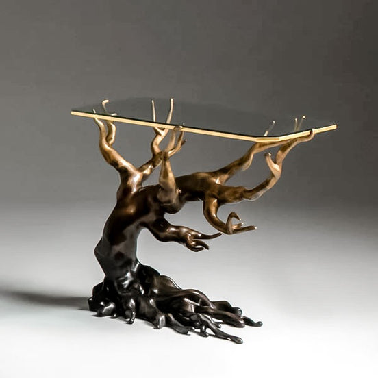 Forest Side Table by Noto Atelier, flaxen bronze