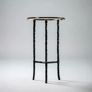 Giacco Side Table by Noto Atelier, dark bronze with polished gold trim