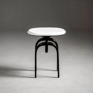 Lennon Side Table by Noto Atelier, flaxen bronze chablis parchment