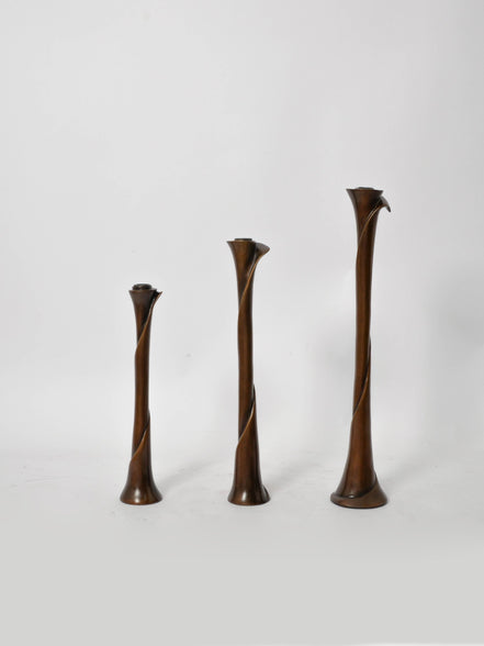 Liz Candle Stand, set of three in antique bronze
