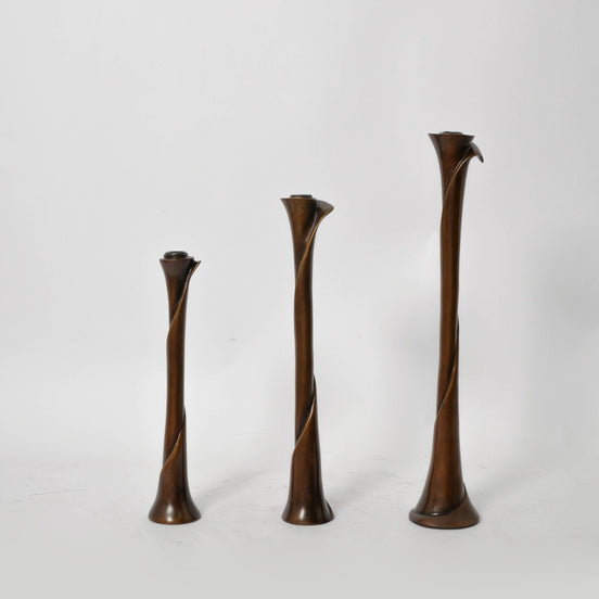 Liz Candle Stand, set of three in antique bronze