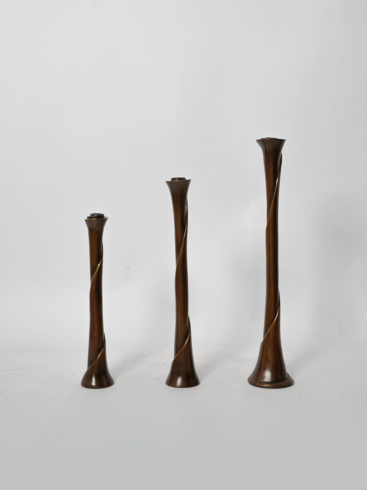 Liz Candle Stand, set of three in antique bronze