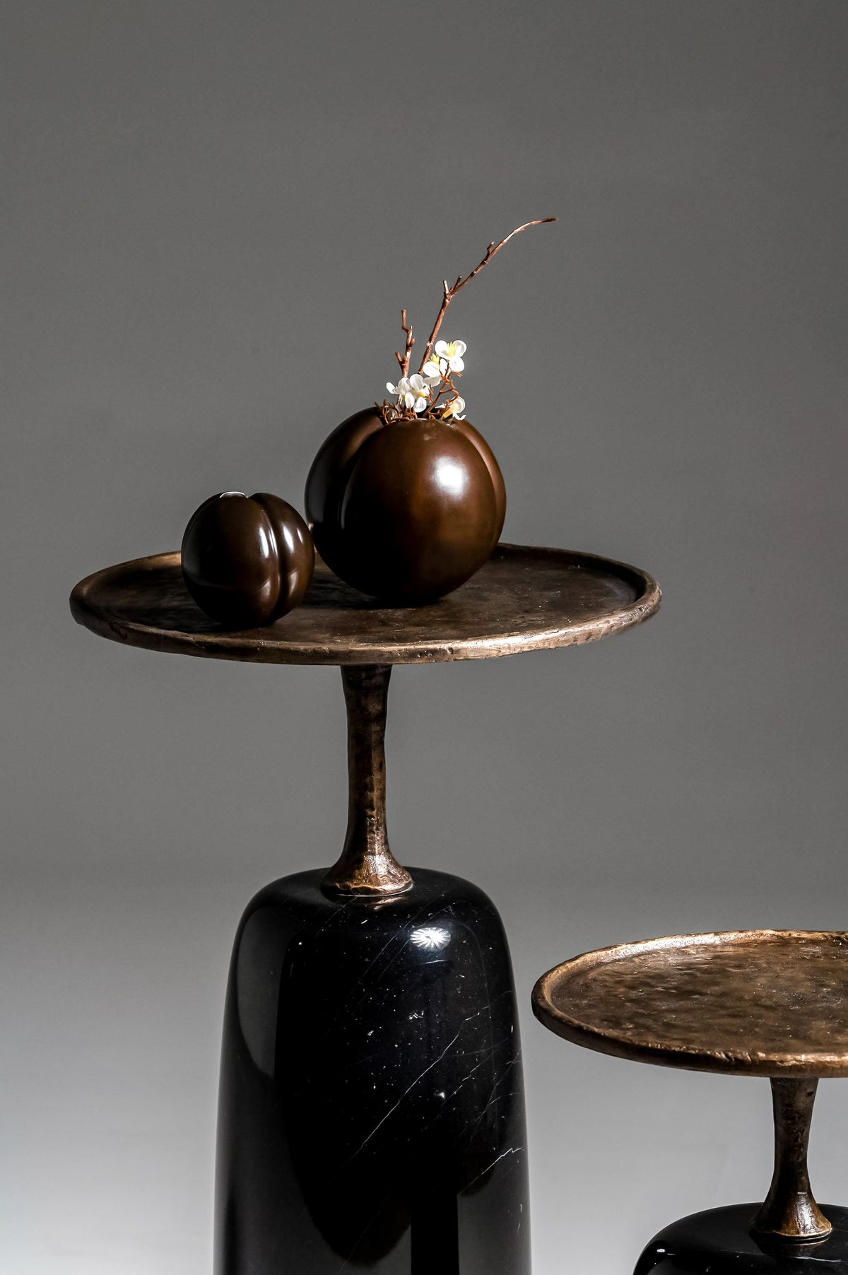 Petal Vase by Noto Atelier, old brown bronze