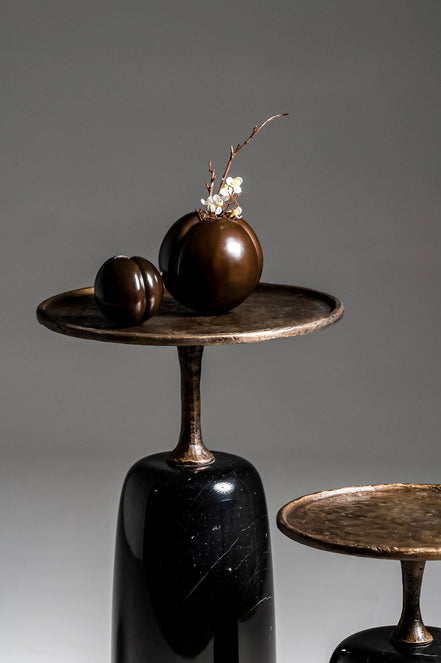 Petal Vase by Noto Atelier, old brown bronze