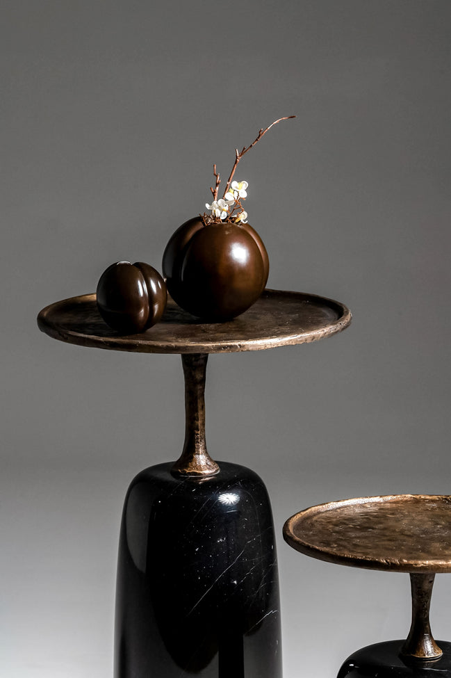 Petal Vase by Noto Atelier, old brown bronze